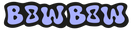 Bow Bow – Das Logo vom Bow Bow Cheershop in quer in leuchtendem Lila mit schwarzer Kontur sieht man hier eine Wobly-Schrift.