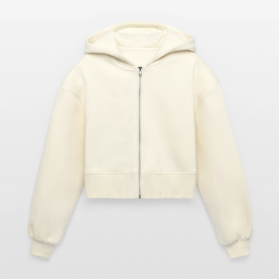 Cheerleader Oversized Cropped Hooded Jacket - nature