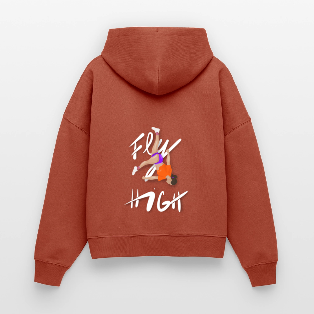 Fly High Boxy Organic Hoodie - heritage brown