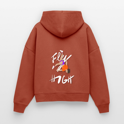 Fly High Boxy Organic Hoodie - heritage brown