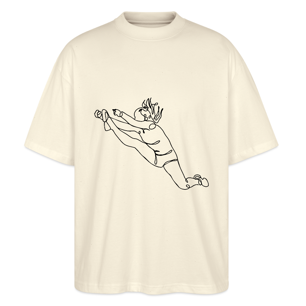 Cheer-Jump Oversized Organic T-shirt - natural raw