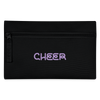 Cheer – Federetui in Schwarz mit Lila Aufschrift: Cheer. Das Etui hat einen Reißverschluss.