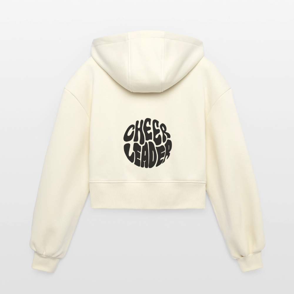Cheerleader Oversized Cropped Hooded Jacket - nature