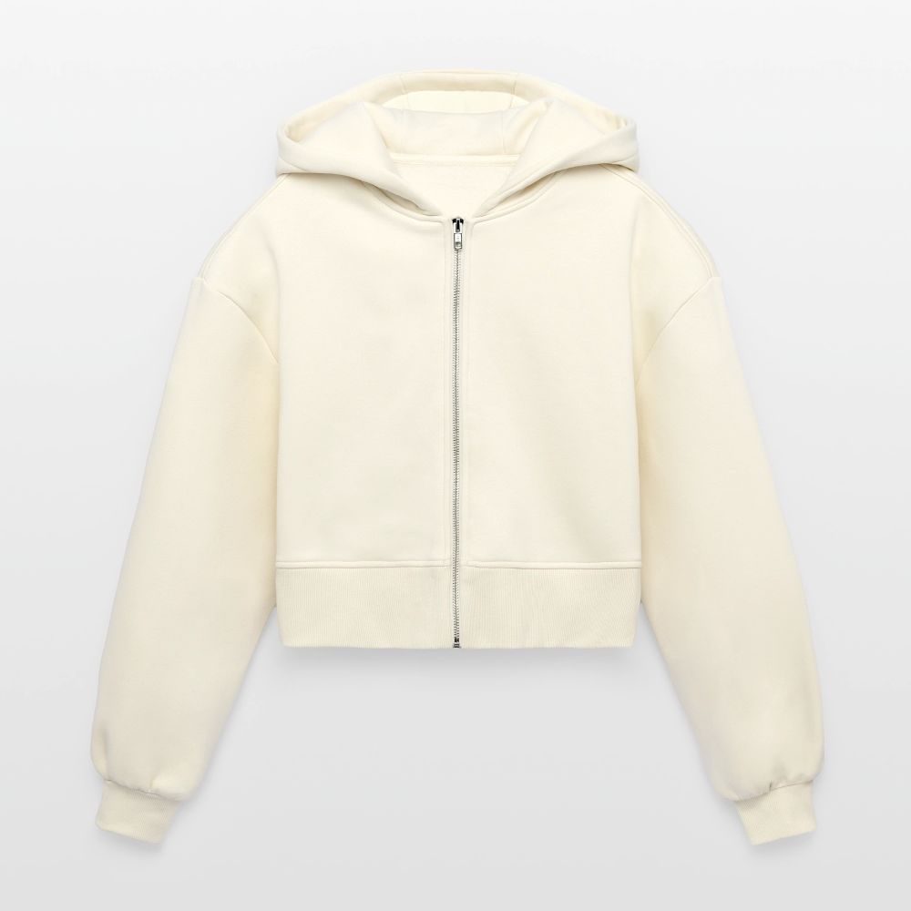 Cheerleader Oversized Cropped Hooded Jacket - nature