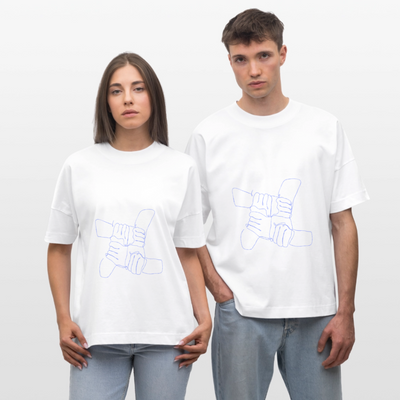 Cheerleading Basketkreuz Oversized Organic T-shirt - white