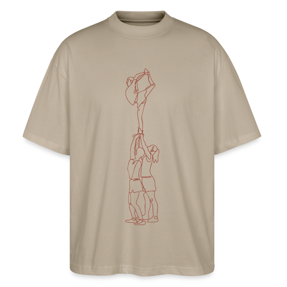 Cheerleading Stunt Oversized Organic T-shirt - stone