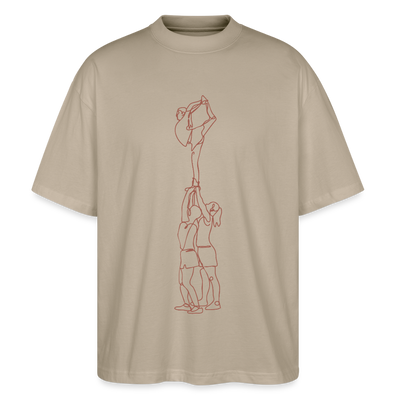 Cheerleading Stunt Oversized Organic T-shirt - stone