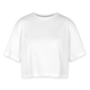 Oversized Cropped T-Shirt von vorne zu sehen in weiß, als Freisteller. 