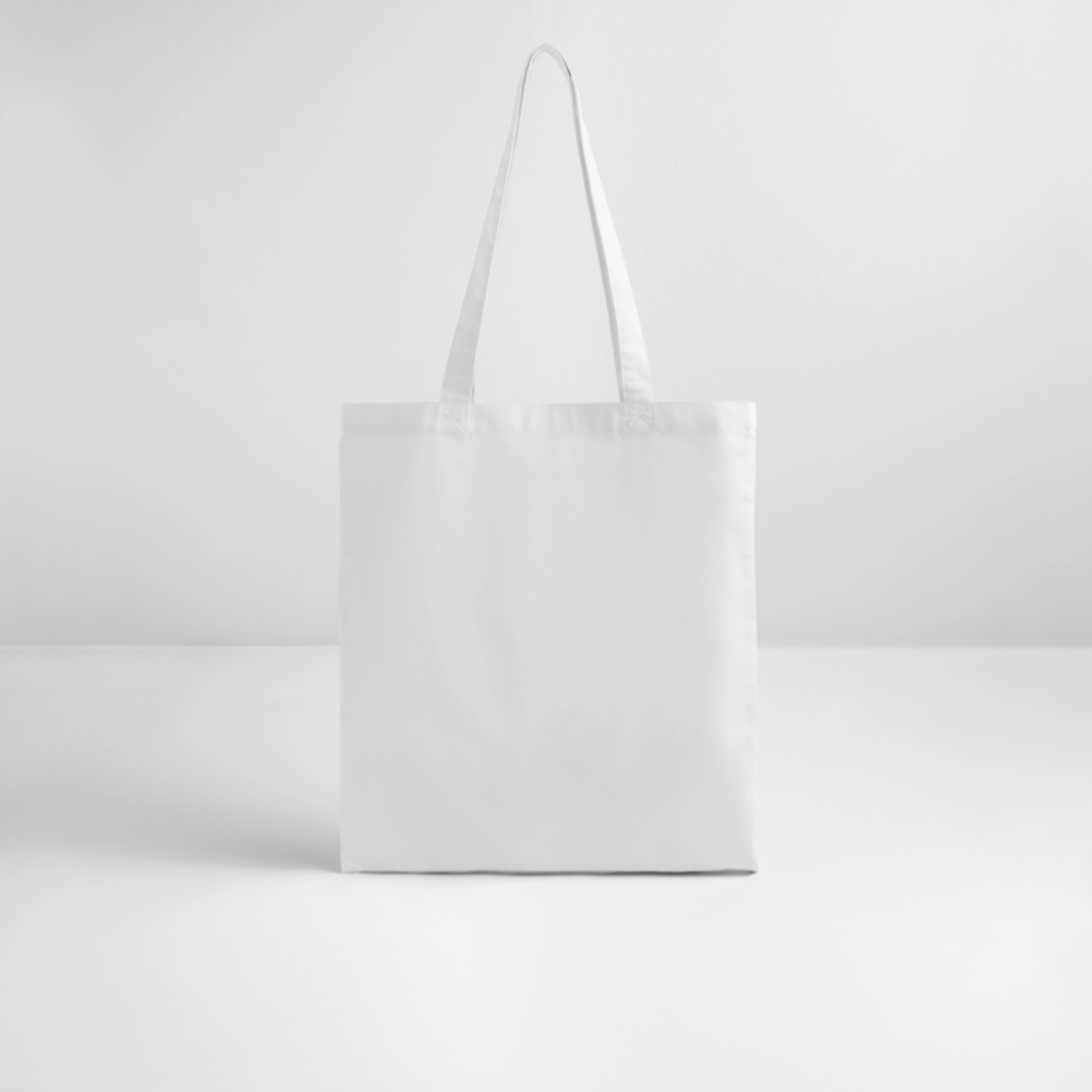 Tote Bag in weiß auf weißem Hintergrund
